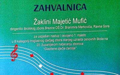 1. mjesto za Školski zbor Brezice