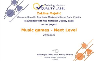 Nacionalna oznaka kvalitete za eTwinning projekt „Music and Games Next Level“